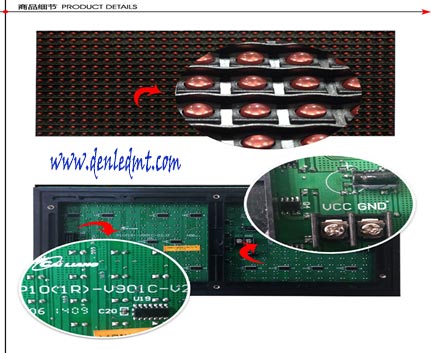 LED MODULE P10 ĐỎ BÓNG OVAL (BÓNG DIP)DIP 