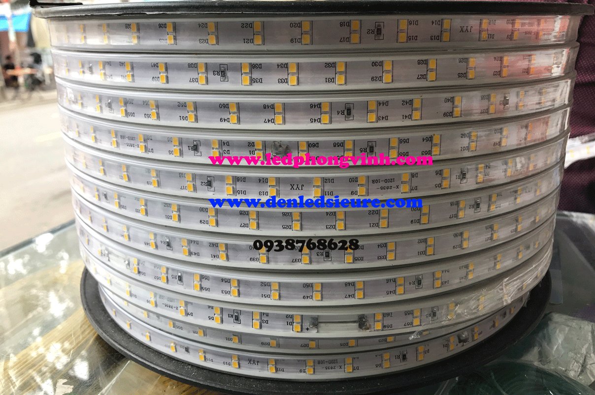 LED SIÊU SÁNG 2 BÓNG XÉO CUỘN 100M _ĐIỆN 220V_TRẮNG/VÀNG