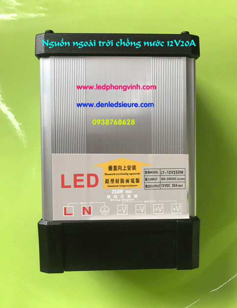 NGUỒN NGOÀI TRỜI CHỐNG MƯA 12V20A