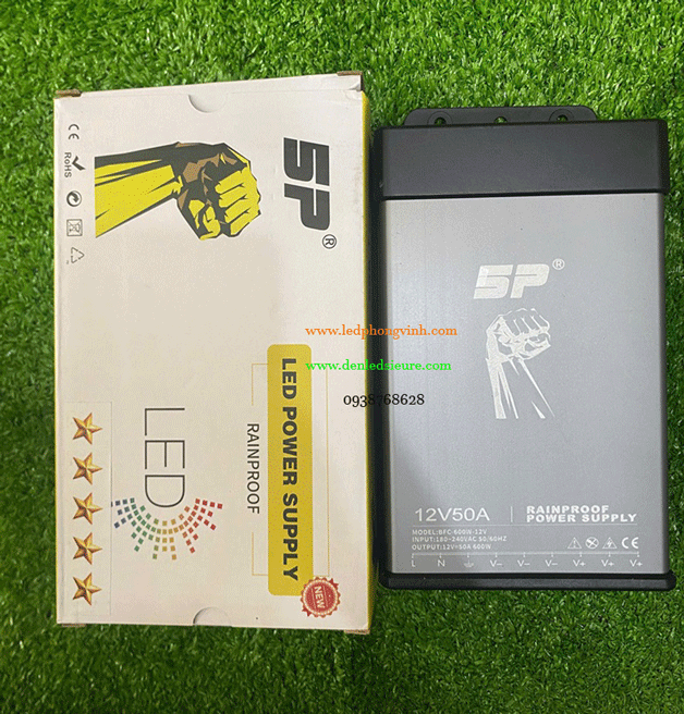 NGUỒN NGOÀI TRỜI 12V50A 5P NẤM ĐẤM